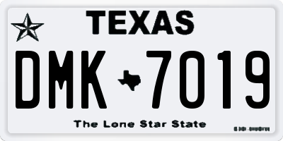 TX license plate DMK7019