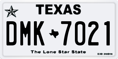 TX license plate DMK7021
