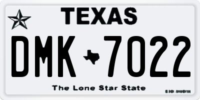 TX license plate DMK7022
