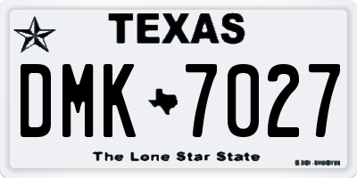 TX license plate DMK7027
