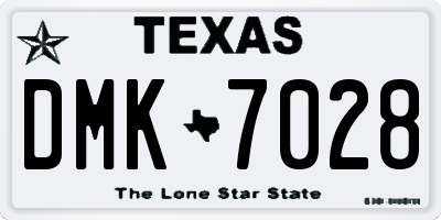 TX license plate DMK7028