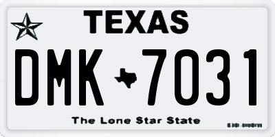 TX license plate DMK7031