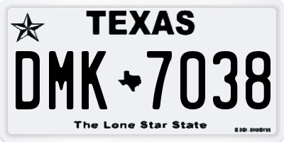 TX license plate DMK7038