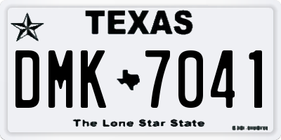 TX license plate DMK7041