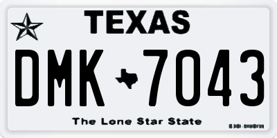TX license plate DMK7043