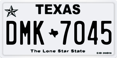 TX license plate DMK7045