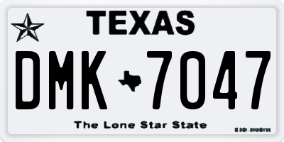 TX license plate DMK7047