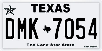 TX license plate DMK7054