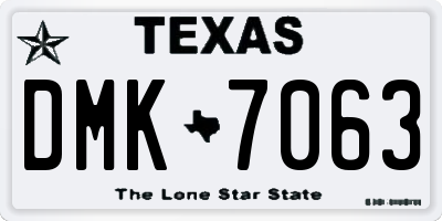 TX license plate DMK7063