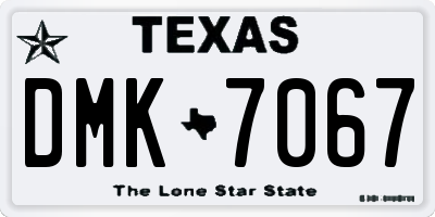 TX license plate DMK7067