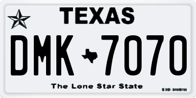 TX license plate DMK7070