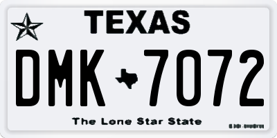 TX license plate DMK7072