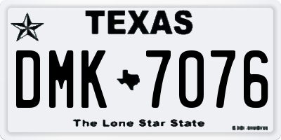TX license plate DMK7076