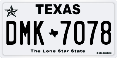 TX license plate DMK7078