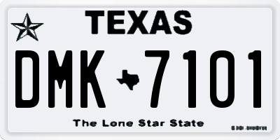 TX license plate DMK7101
