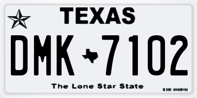 TX license plate DMK7102