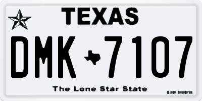 TX license plate DMK7107