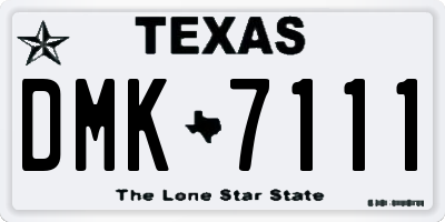TX license plate DMK7111