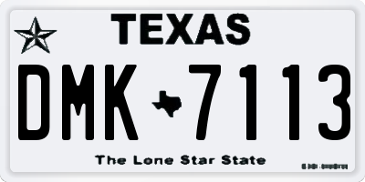 TX license plate DMK7113
