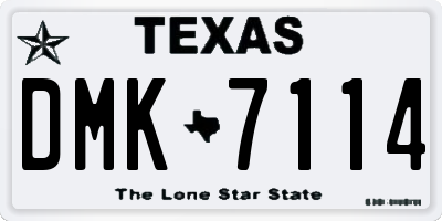 TX license plate DMK7114