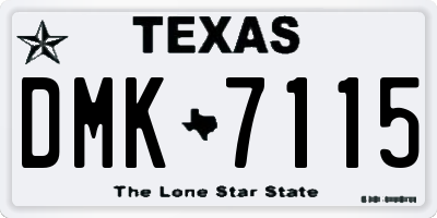TX license plate DMK7115