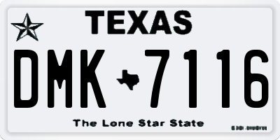 TX license plate DMK7116