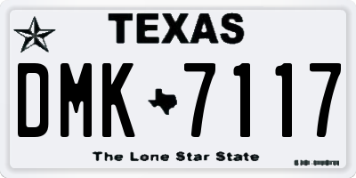 TX license plate DMK7117