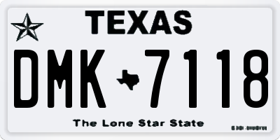 TX license plate DMK7118