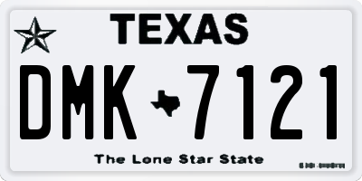 TX license plate DMK7121