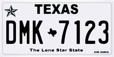 TX license plate DMK7123