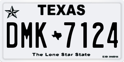 TX license plate DMK7124