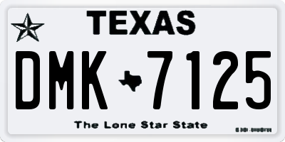 TX license plate DMK7125