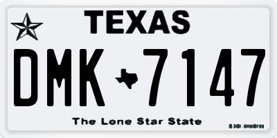 TX license plate DMK7147