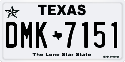 TX license plate DMK7151