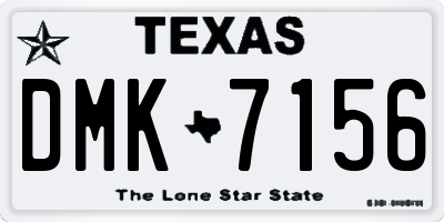 TX license plate DMK7156