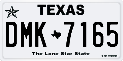 TX license plate DMK7165