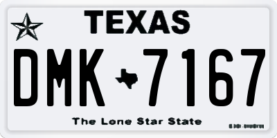 TX license plate DMK7167