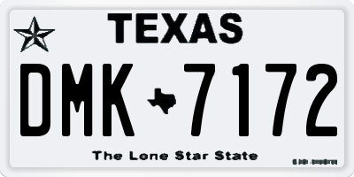 TX license plate DMK7172