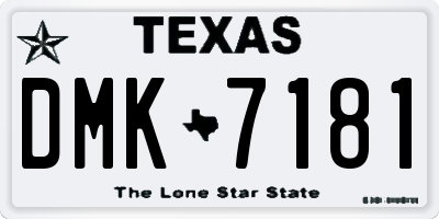 TX license plate DMK7181