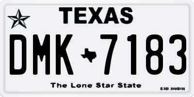 TX license plate DMK7183