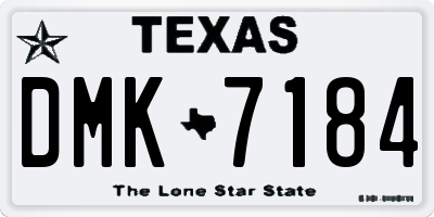 TX license plate DMK7184