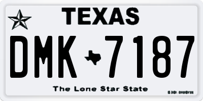 TX license plate DMK7187