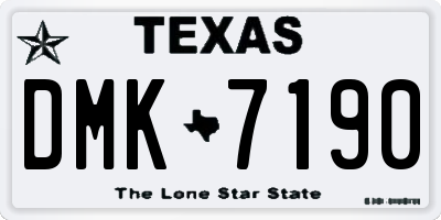 TX license plate DMK7190