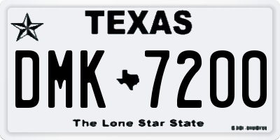 TX license plate DMK7200