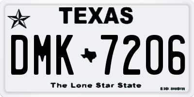 TX license plate DMK7206