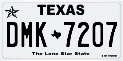 TX license plate DMK7207