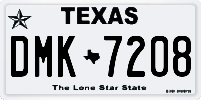 TX license plate DMK7208