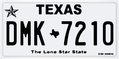 TX license plate DMK7210