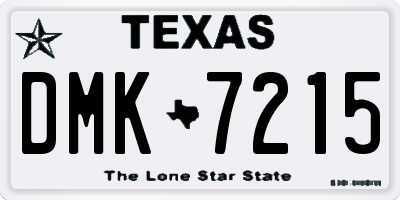 TX license plate DMK7215