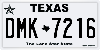 TX license plate DMK7216